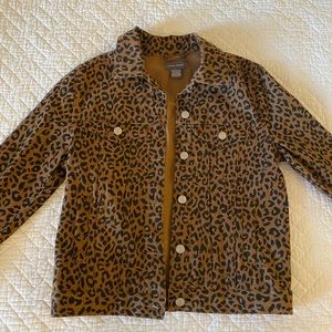 Leopard print jean jacket (never worn)
